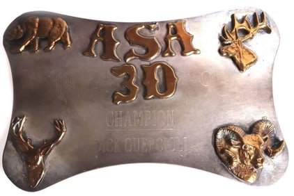 1993 ASA 3D CHAMPION STERLING SILVER BELT BUCKLE