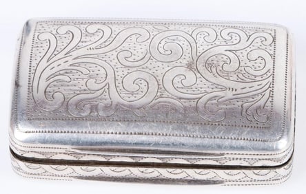 WILLIAM PUGH STERLING & 18K GOLD SNUFF BOX