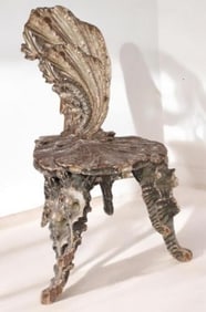 VENETIAN 18-19THC. GROTTO SEAHORSE CHAIR
