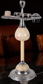 VINTAGE ART DECO STYLE MILK GLASS SMOKING STAND