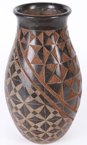 BLACK MATA ORITZ VASE BY ELI ORITZ - GEOMETRIC