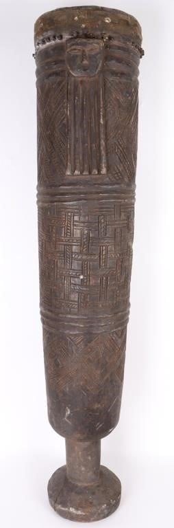 VINTAGE 47.5' AFRICAN KUBA DRUM CONGO ZAIRE (1 of 5)