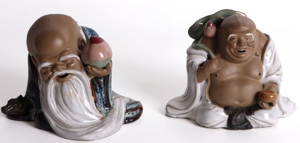 VINTAGE CHINESE WANJIANG PROCELAIN MUDMAN FIGURES