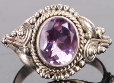 2.0CT AMETHYST STERLING SOUTHWEST LADIES RING