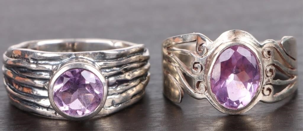 GENUINE AMETHYST STERLING SILVER LADIES RINGS (1 of 2)