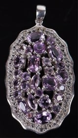 STUNNING AMETHYST STERLING SILVER PENDANT