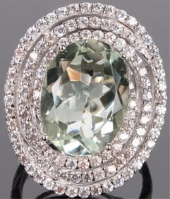 GIANT 10X15MM AQUAMARINE LADIES RING