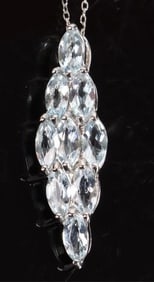 4.5CTW AQUAMARINE STERLING SILVER NECKLACE