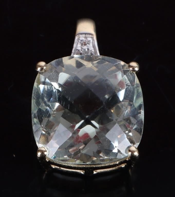 3.5CT SOLITAIRE AQUAMARINE STERLING PENDANT (1 of 3)
