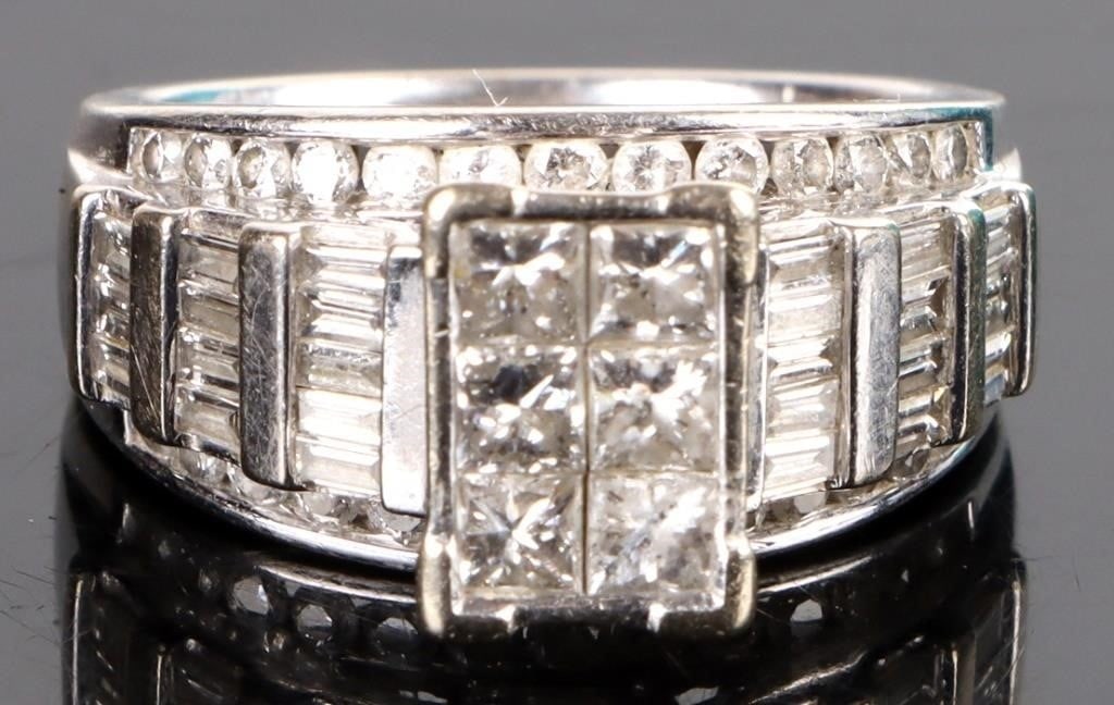 ~2.0CTW DIAMOND 14K WHITE GOLD LADIES RING W/ CERT (1 of 5)