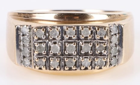 10K YELLOW GOLD MENS RING WITH ~.46CTW DIAMONDS