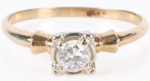 0.35CT DIAMOND SOLITAIRE 14KT. GOLD RING