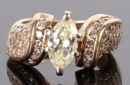 1.25 CT. MARQUIS DIAMOND 14K YLW GOLD RING
