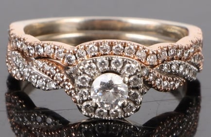 14K ROSE GOLD DIAMOND LADIES BRIDAL SET