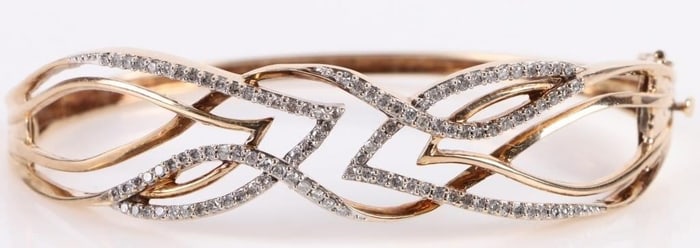 10K YELLOW GOLD DELICATE DIAMOND LADIES BRACELET