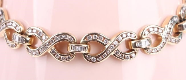 14K YELLOW GOLD ETERNAL LINK DIAMOND BRACELET