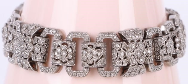 DIAMOND LINK LADIES STERLING SILVER BRACELET