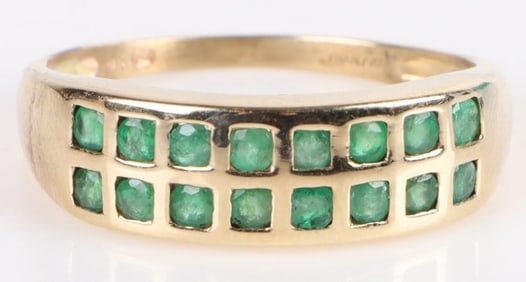 10K YELLOW GOLD EMERALD MEN'S RING