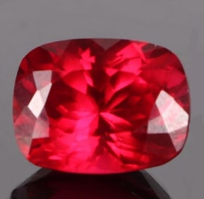 9.75CT CUSHION-CUT RED RUBY LOOSE GEMSTONE