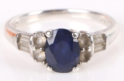 SAMUEL AARON STERLING LAB CREATED SAPPHIRE RING