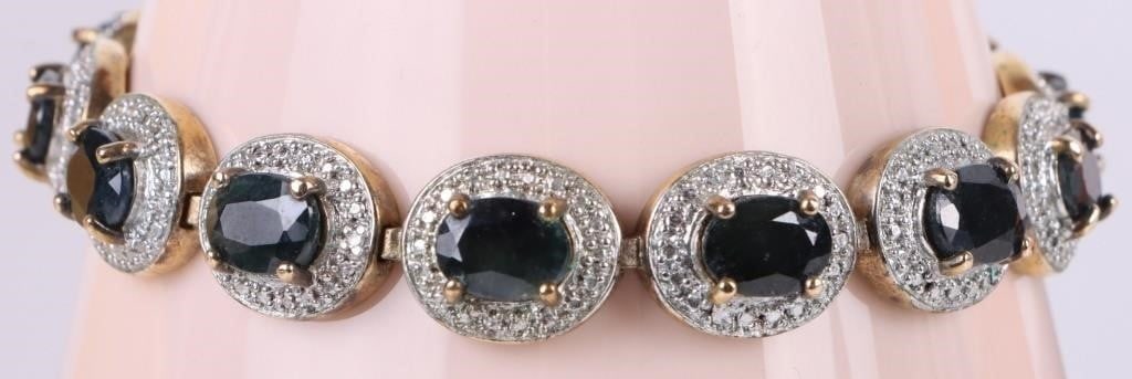 13CTW SAPPHIRE STERLING SILVER LADIES BRACELET (1 of 4)