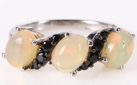 YELLOW OPAL STERLING SILVER LADIES RING