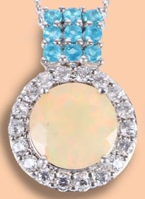 3.5CT OPAL STERLING SILVER NECKLACE