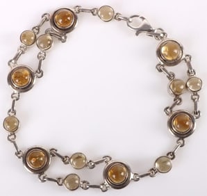 YELLOW CITRINE STERLING SILVER LADIES BRACELET