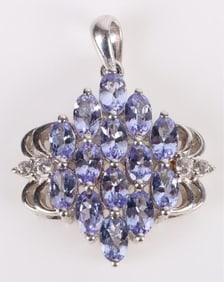 BEAUTIFUL TANZANITE STERLING SILVER PENDANT