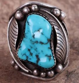 TURQUOISE SOUTHWEST-STYLE STERLING SILVER RING