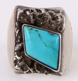 TURQUOISE SOUTHWEST STERLING SILVER MEN'S RING