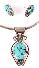 TURQUOISE NECKLACE AND EARRING SET