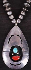 F. WHITE SIGNED NAVAJO SOUTHWEST STERLING NECKLACE