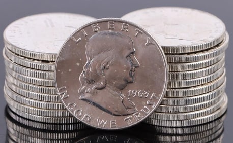 SILVER 1963 FRANKLIN HALF DOLLAR BRILLIANT UC - 20