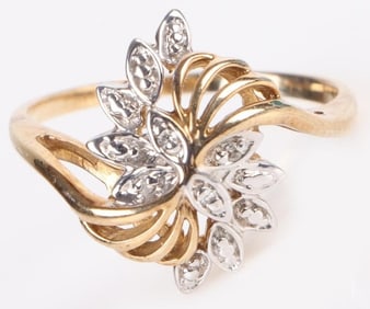 10K YELLOW & WHITE GOLD LADIES RING