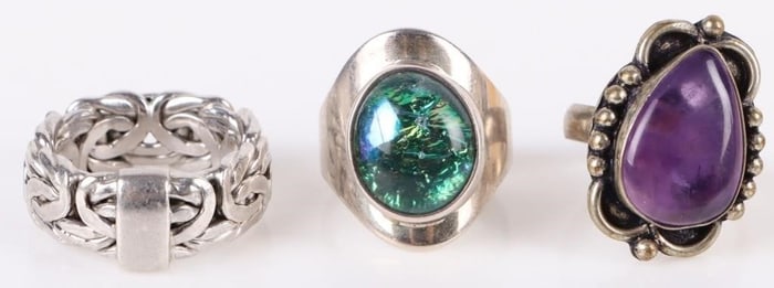 STERLING SILVER LADIES GEMSTONE RINGS