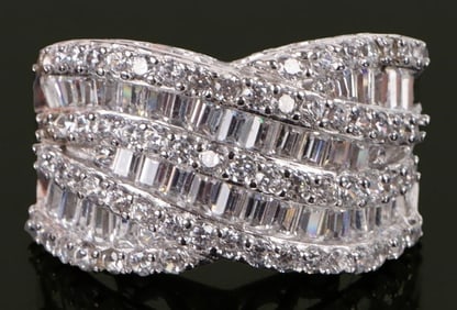 STERLING SILVER CUBIC ZIRCONIUM LADIES RING