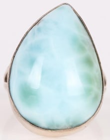 23X17MM LARIMAR STERLING SILVER SOUTHWEST RING
