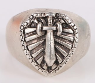 STERLING SILVER SWORD & SHEILD MEN'S RING