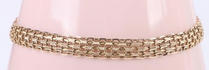 14K YELLOW GOLD LADIES MULITI LINK BRACELET