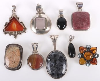 STERLING SILVER VARIOUS CHARMS LOT OF 9