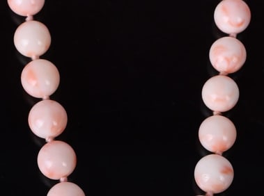 ANGEL SKIN CORAL LADIES .800 SILVER NECKLACE