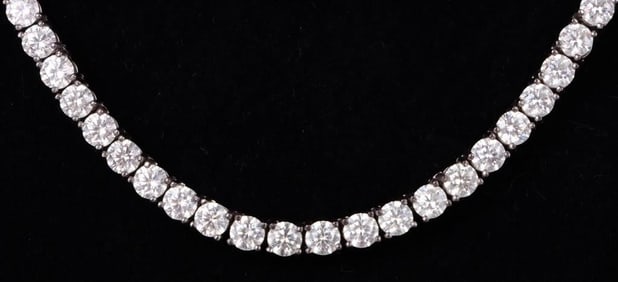 35.75CTW MOISSANITE AND STERLING SILVER NECKLACE
