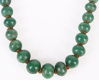 POLISHED ROUND NEPHRITE UNISEX NECKLACE
