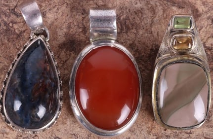 SOUTHWEST STERLING SILVER STONE LADIES PENDANTS