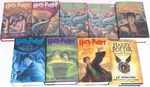 HARRY POTTER J .K. ROWLING NINE BOOK COLLECTION