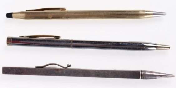 STERLING SILVER IBM MECH. PENCIL & VTG PENS LOT(3)