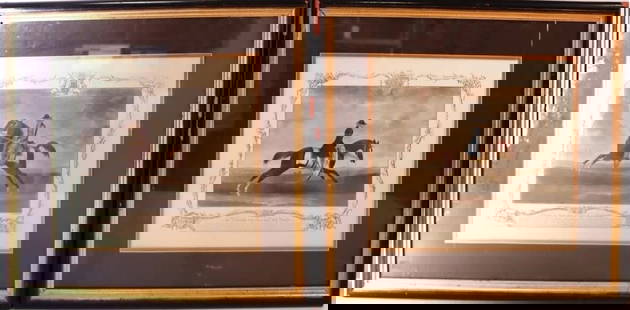 AFTER JAMES SEYMOUR MEZZOTINT HORSE ENGRAVINGS: After James Seymour (1702-1752, British) Mezzotint race horse portrait engraving pair. Pair includes one Childers, the Fleetest Horse that Ever Run at Newmarket, and one The Portraiture of the Famous