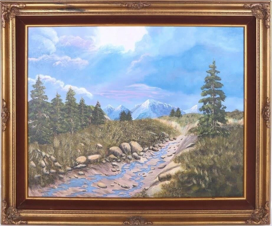 OIL ON CANVAS ORIGINAL LANDSCAPE UNKNOWN ARTIST (1 of 4)