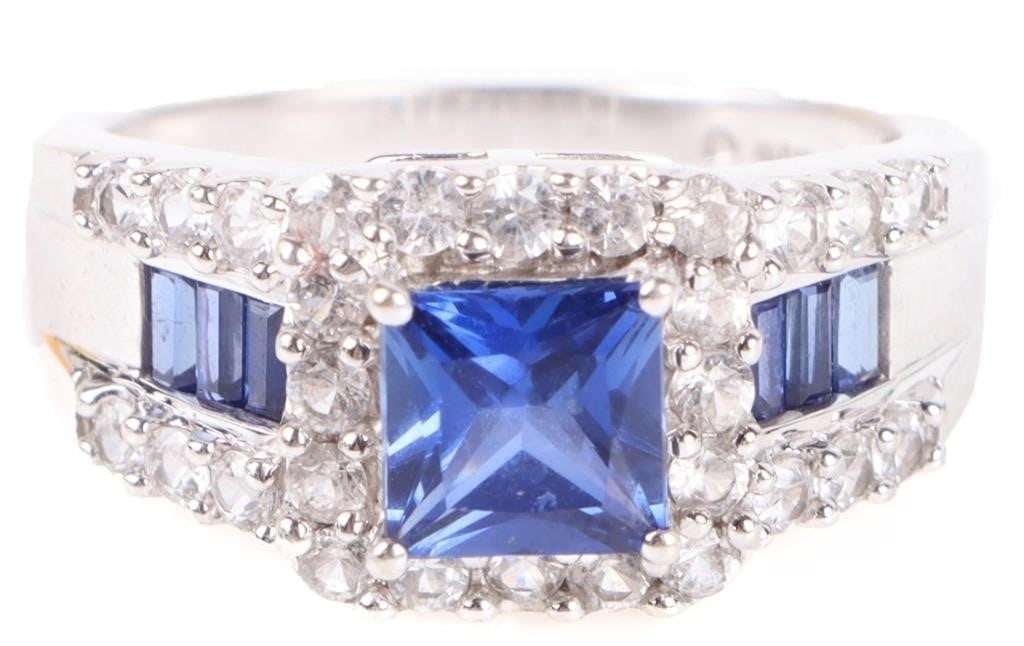 2.17CTW BLUE & WHITE 10K WHITE GOLD RING (1 of 3)